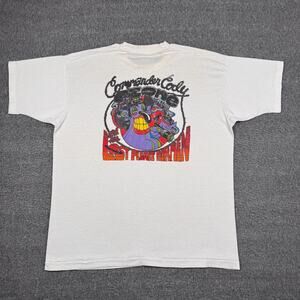 Vintage Commander Cody & His Lost Planet T-Shirt Men's XL White Airmen Band 90s